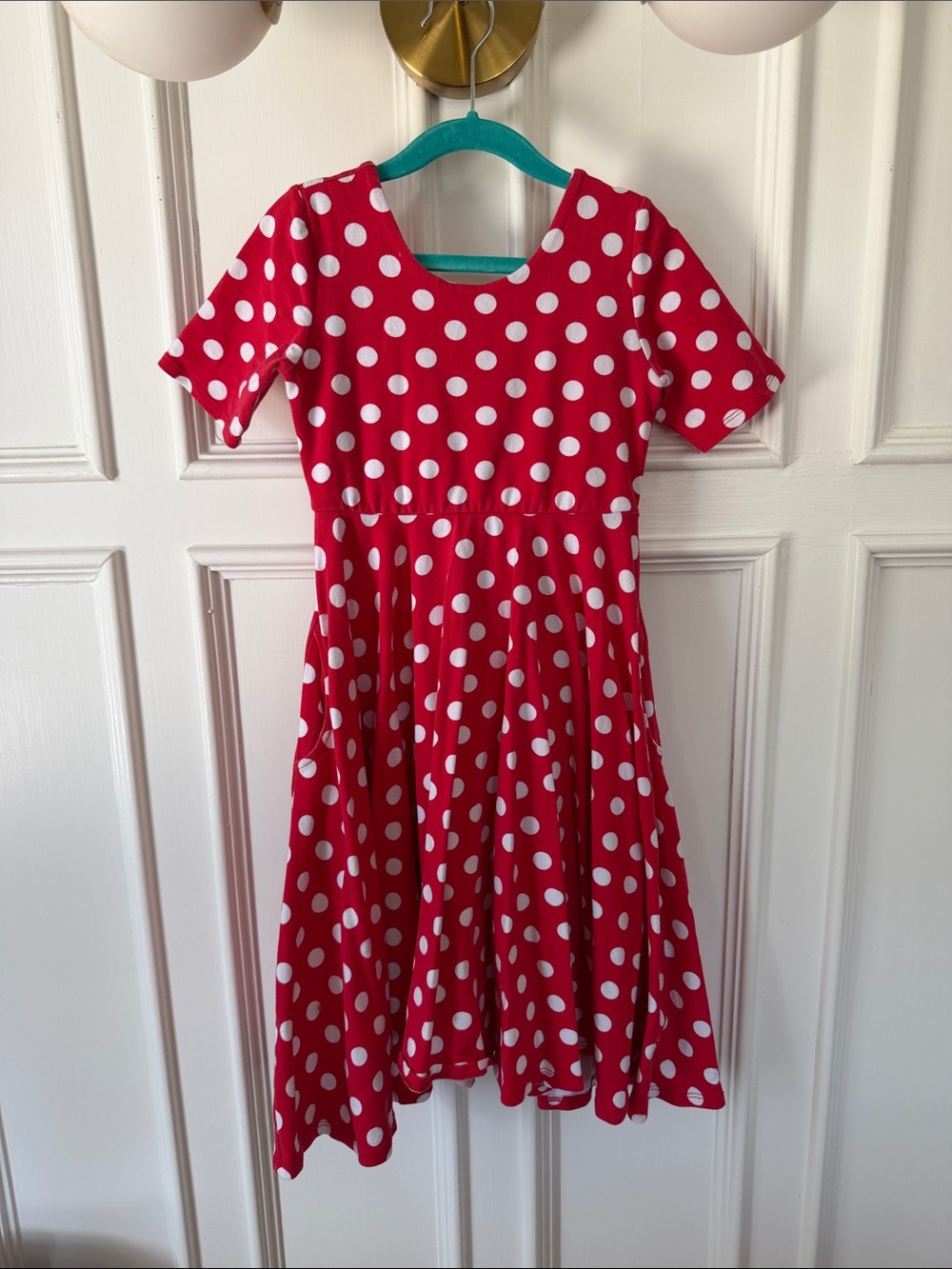 Remie Girl Red Polka Dot Short Sleeve Minnie Mouse Swing Dress Girls Size 10